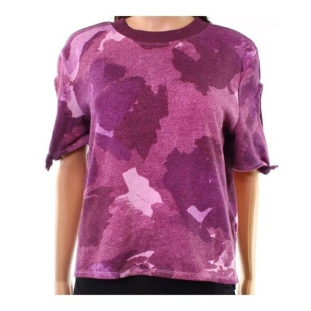 Alternative Apparel tie sleeve cold shoulder top M‎